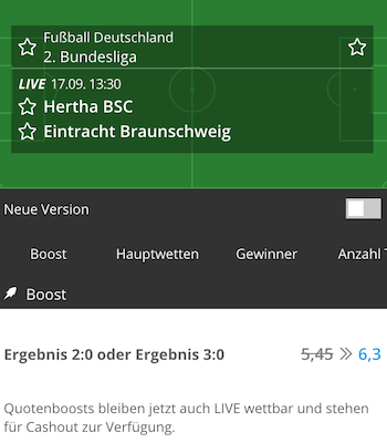Hertha Boost bei Neobet gegen Braunschweig