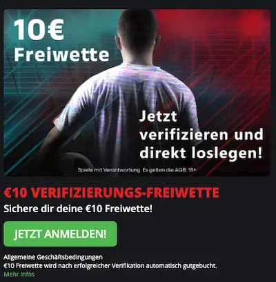 10 € Freebet bei Intertops
