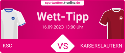 KSC gegen Kaiserslautern Sportwetten Tipp