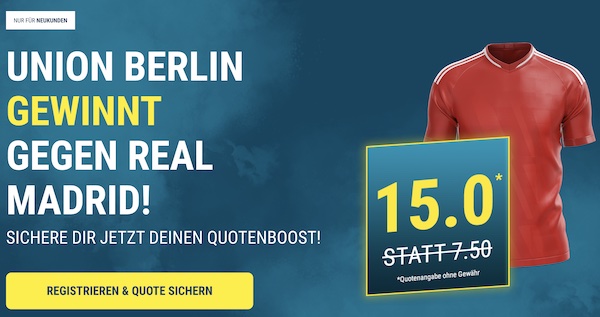 Sportwetten.de Boost Union Sieg gegen Real