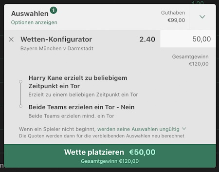 Bayern Darmstadt Wettschein bet365