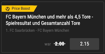 Saarbrücken Bayern Price Boost bwin