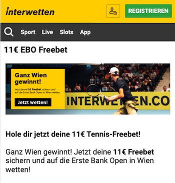 11 € Interwetten EBO Freebet