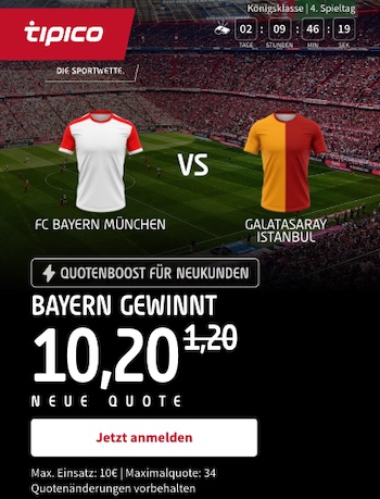 Bayern Sieg Boost Tipico vs Galatasaray