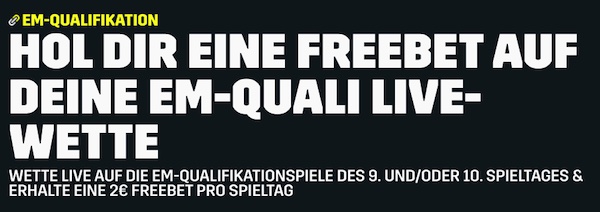 DAZNBET 2 € Freebet zur EM Quali