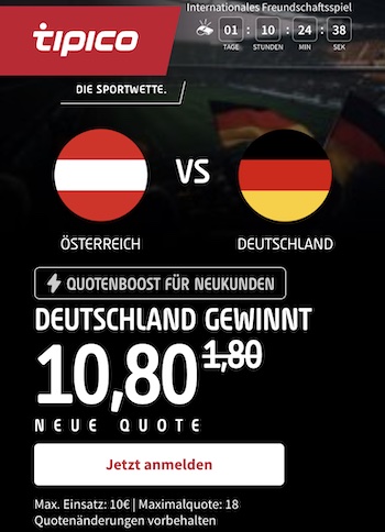 Deutschland Sieg Boost Tipico