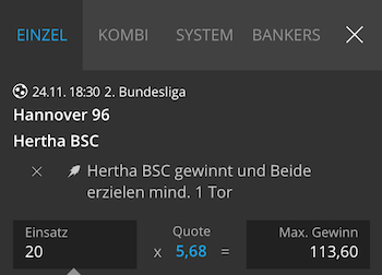 neobet boost hannover hertha