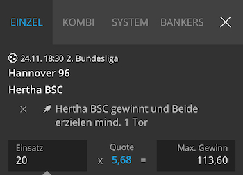 neobet boost hannover hertha