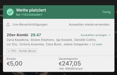 Frauen Australian Open Wette bei bet365