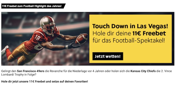 NFL Freebet 11 € bei Interwetten