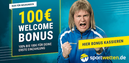 Der 100€ Willkommensbonus bei sportwetten.de