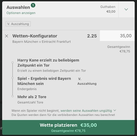 bet365 Quoten Bayern Frankfurt 