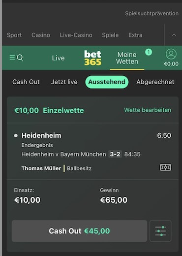 Siegwette Heidenheim gegen Bayern