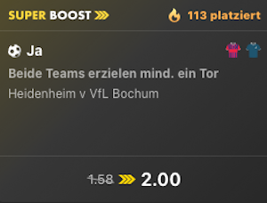 superboost bet365, fch vs. bochum am 2.5.