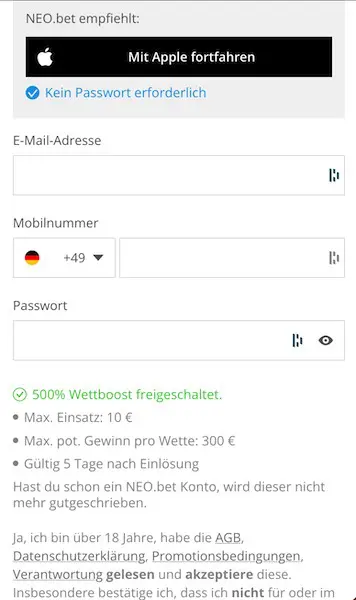 neobet quotenboost bonusbedingungen