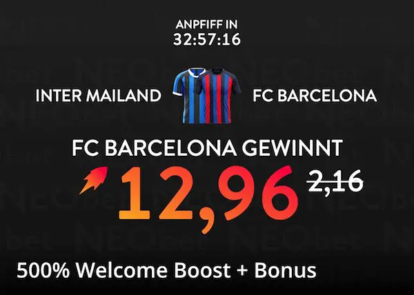 neobet boost auf fc barcelona gewinnt gegen inter mailand