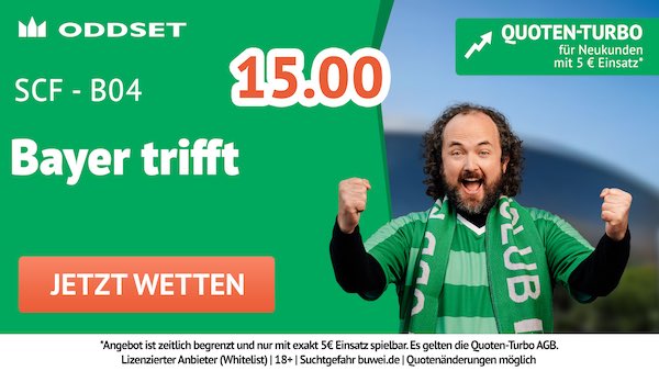 oddset quoten turbo auf bayer leverkusen trifft gegen sc freiburg