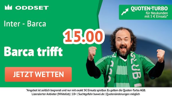 oddset quoten turbo auf barca trifft gegen inter mailand