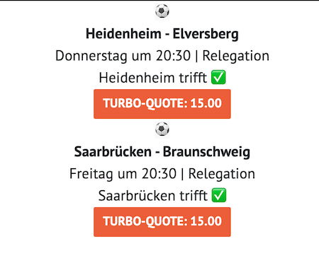 oddset boost relegation, 22. & 23.5.