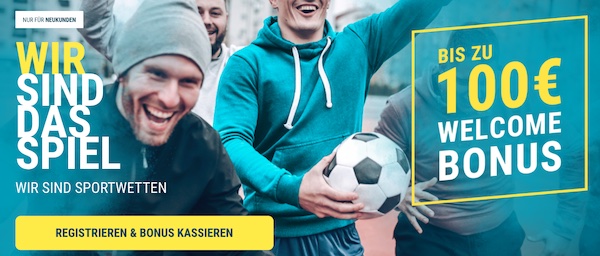 Jetzt bei sportwetten.de anmelden und 100€ Bonus abstauben!