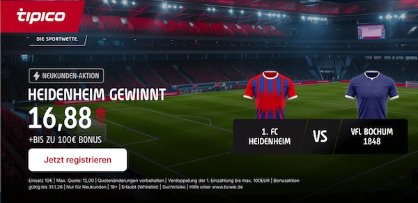tipico boost auf heidenheim gewinnt gegen vfl bochum