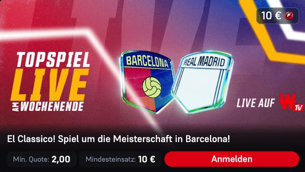 winamax topspiel fc barcelona real madrid bringt eine 10 euro freiwette