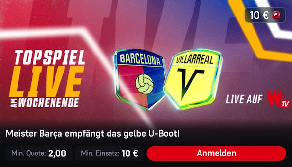 winamax topspiel fc barcelona villarreal cf bringt eine 10 euro freiwette