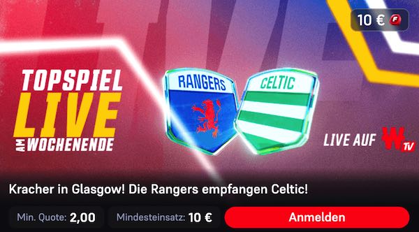 winamax topspiel glasgow rangers celtic glasgow bringt eine 10 euro freiwette