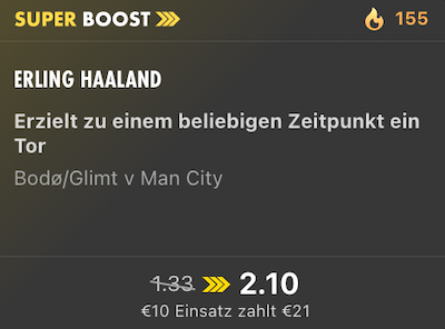 bet365 SuperBoost City, 20.1.