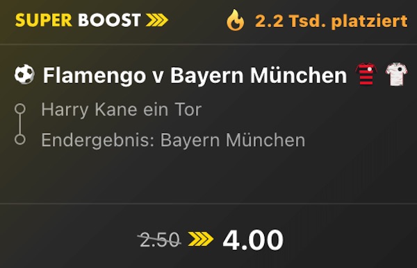 bet365 super boost zum klub wm achtelfinale flamengo bayern münchen