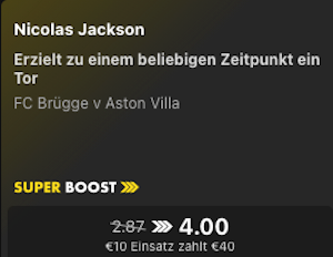 bet365 SuperBoost Villa 8.9.
