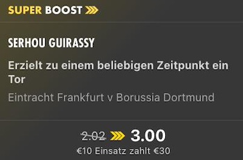 bet365 Superboost Guirassy, 9.1.