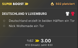 bet365 Superboost Deutschland Luxemburg, 10.10.