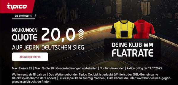 tipico boost auf deutsche siege bei der klub wm 2025