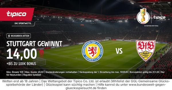 tipico boost auf stuttgart gewinnt gegen eintracht braunschweig