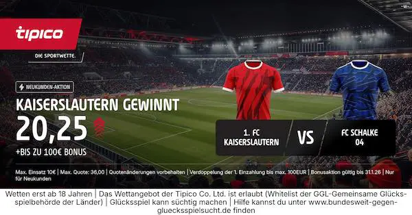 tipico boost auf kaiserslautern gewinnt gegen schalke 04