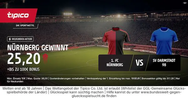 tipico boost auf nürnberg gewinnt gegen darmstadt