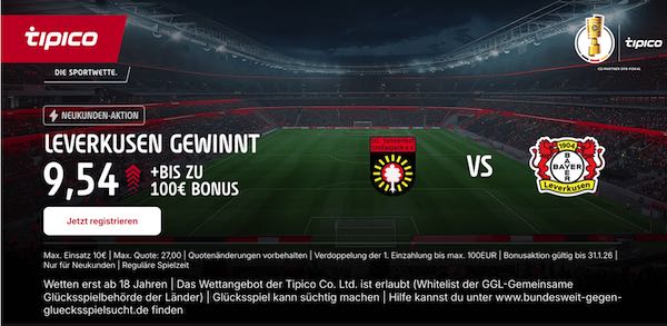 tipico boost auf leverkusen gewinnt gegen sonnenhof großaspach