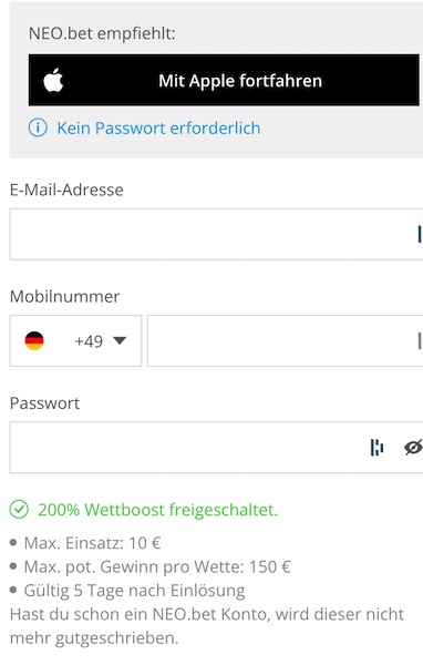 neobet quotenboost bonusbedingungen