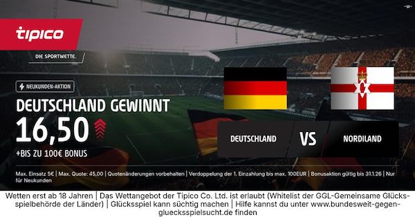 tipico boost auf deutschland gewinnt gegen nordirland