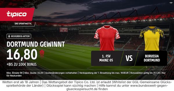 tipico boost auf dortmund gewinnt gegen mainz 05