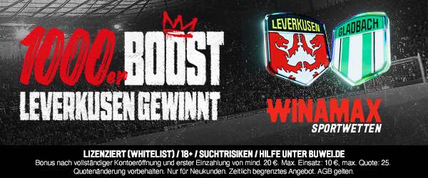 winamax boost auf leverkusen gewinnt gegen gladbach