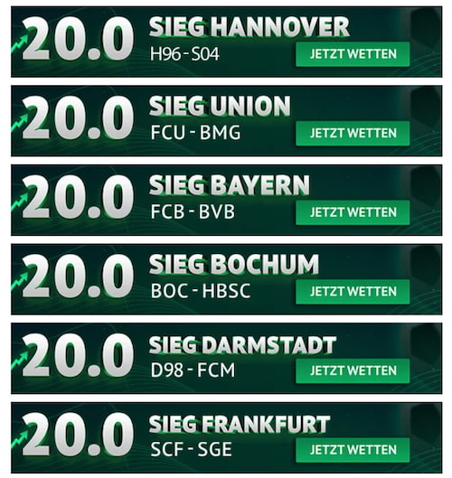 oddset buli quotenboosts, 15.10. 