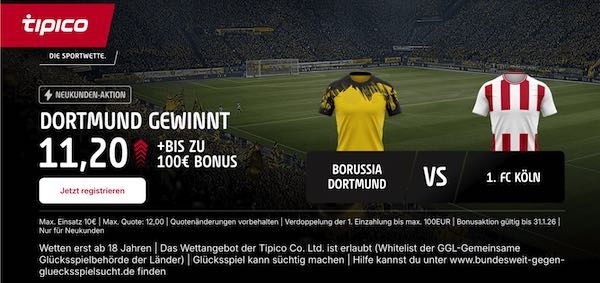 tipico boost auf dortmund gewinnt gegen köln