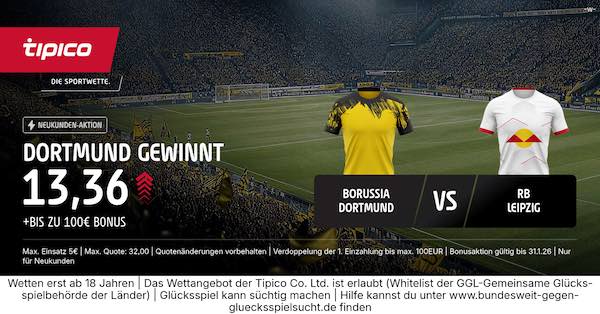 tipico boost auf dortmund gewinnt gegen leipzig