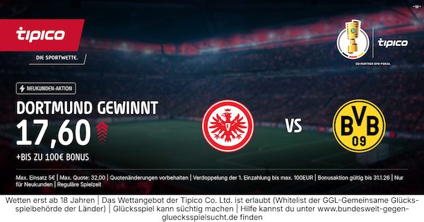 tipico boost auf dortmund gewinnt gegen frankfurt