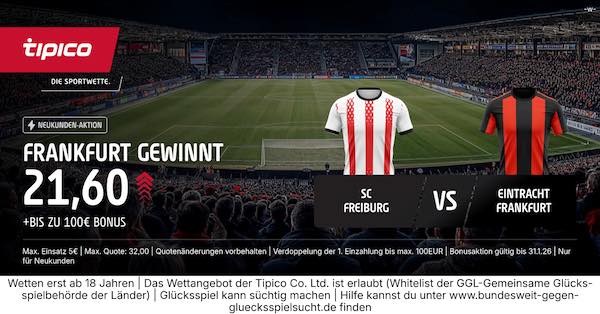 tipico boost auf frankfurt gewinnt gegen freiburg