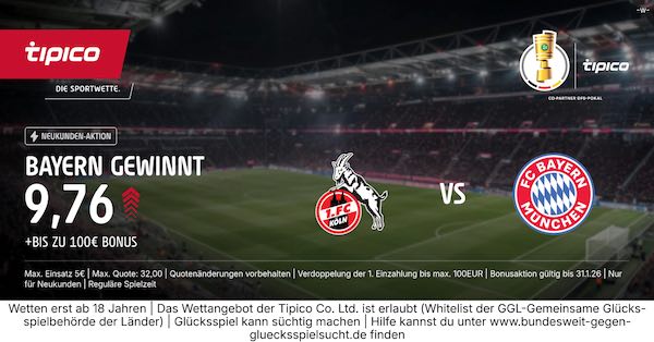 tipico boost auf bayern gewinnt in köln