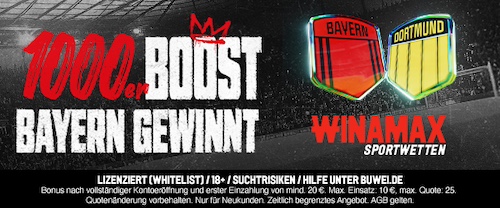 winamax quotenboost bayern bvb, 18.10.