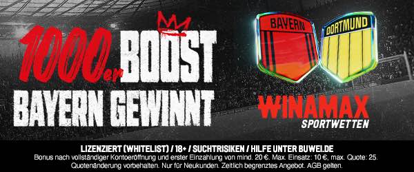 winamax boost auf bayern gewinnt gegen den bvb